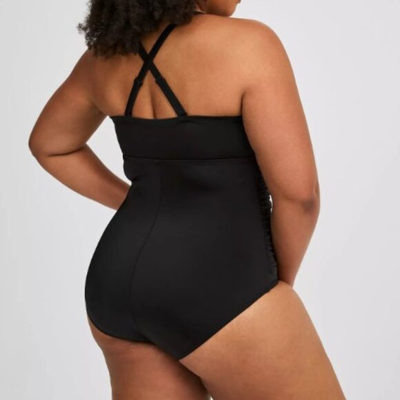 725-34 Torrid Black One-Piece Swimsuit Bathing Suit Size 3X 22/24 - Picture 4 of 12